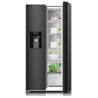 Kluge szabadonálló fekete üveg kétajtós hűtőszekrény, NoFrost, 429L/171L - WaterMarkt.hu