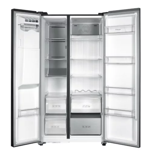 Kluge szabadonálló fekete üveg kétajtós hűtőszekrény, NoFrost, 429L/171L - WaterMarkt.hu