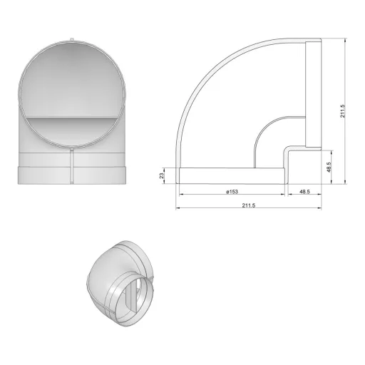 Elica - Könyök elem 90° ø150 mm - WaterMarkt.hu