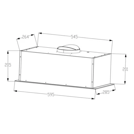Kluge beépíthető fekete páraelszívó, 60cm - WaterMarkt.hu