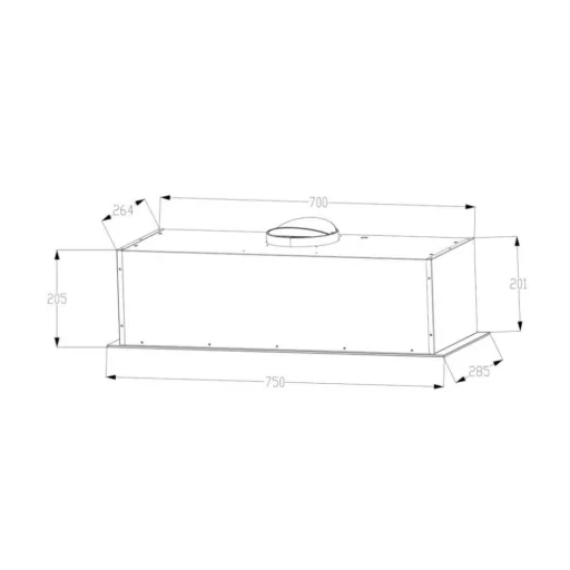 Kluge beépíthető fekete páraelszívó, 75cm, TC - WaterMarkt.hu