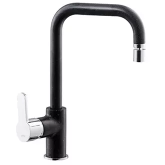 Kevmil ASTRA exkluzív design íves gránit csaptelep irányítható kifolyó fejjel -black- - WaterMarkt.hu