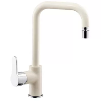 Kevmil ASTRA exkluzív design íves gránit csaptelep irányítható kifolyó fejjel -cream- - WaterMarkt.hu