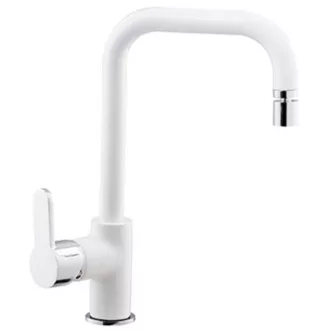 Kevmil ASTRA exkluzív design íves gránit csaptelep irányítható kifolyó fejjel -fehér- - WaterMarkt.hu