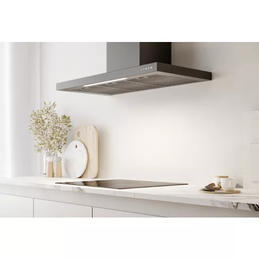 Kluge fali T-alakú fekete páraelszívó, 90cm, üvegfront - WaterMarkt.hu