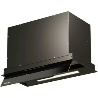 Kluge beépíthető fekete páraelszívó, 52cm, kihajtható fekete üvegpanel - WaterMarkt.hu