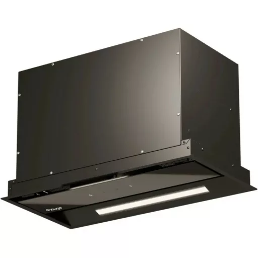 Kluge beépíthető fekete páraelszívó, 52cm, kihajtható fekete üvegpanel - WaterMarkt.hu