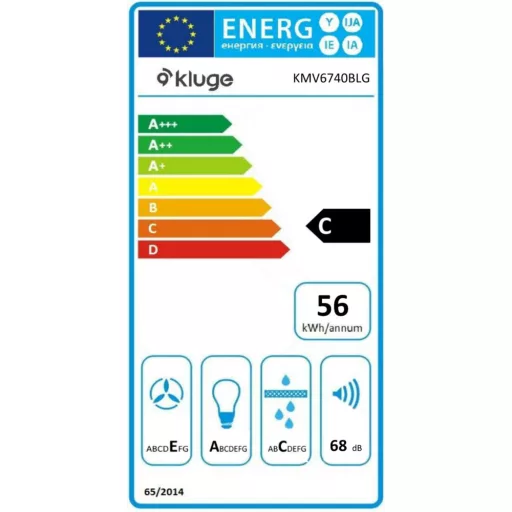 Kluge beépíthető fekete páraelszívó, 52cm, kihajtható fekete üvegpanel - WaterMarkt.hu