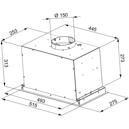 Kluge beépíthető fekete páraelszívó, 52cm, kihajtható fekete üvegpanel - WaterMarkt.hu