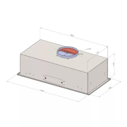 Kluge beépíthető fekete páraelszívó, 60cm, 17cm magas - WaterMarkt.hu