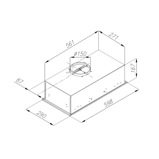 Kluge beépíthető fekete páraelszívó, 60cm, 17cm magas - WaterMarkt.hu