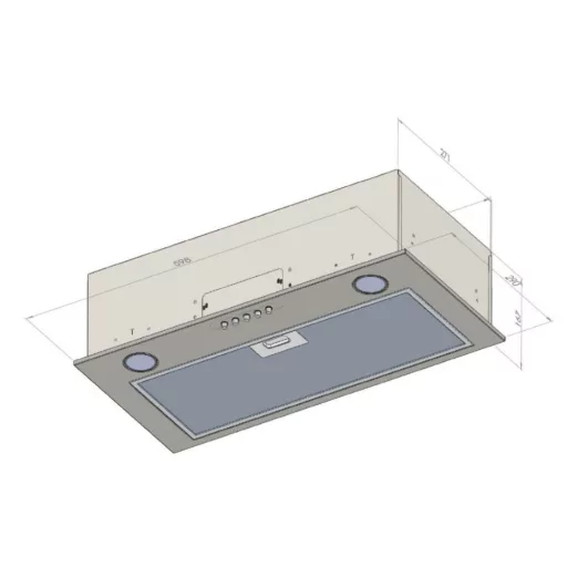 Kluge beépíthető inox páraelszívó, 60cm, 17cm magas - WaterMarkt.hu