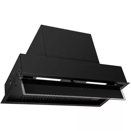 Kluge beépíthető fekete páraelszívó, 60cm, kihajtható fekete üvegpanel - WaterMarkt.hu