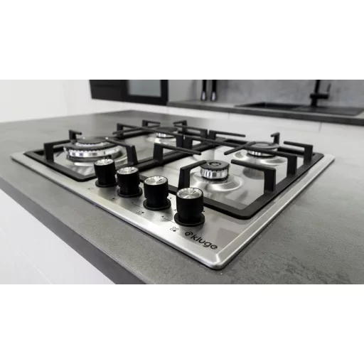 Kluge beépíthető gáz főzőlap, 60 cm, inox, WOK égő - WaterMarkt.hu