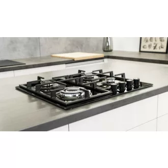 Kluge beépíthető gáz főzőlap, 60 cm, fekete üveg, WOK égő - WaterMarkt.hu