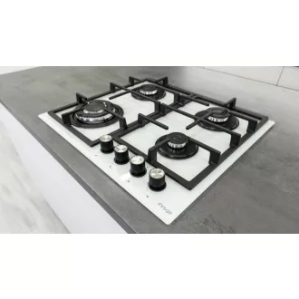 Kluge beépíthető gáz főzőlap, 60 cm, fehér üveg, WOK égő - WaterMarkt.hu