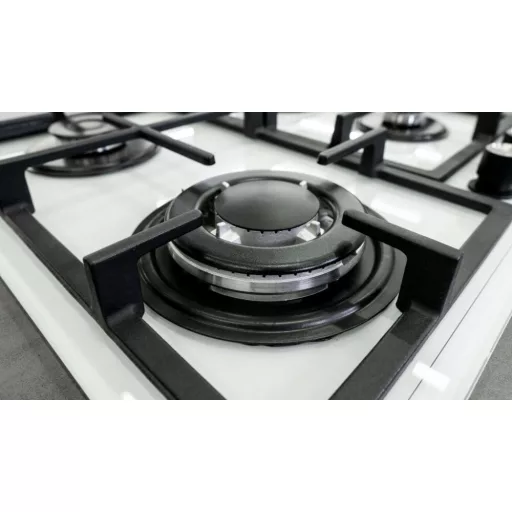 Kluge beépíthető gáz főzőlap, 60 cm, fehér üveg, WOK égő - WaterMarkt.hu