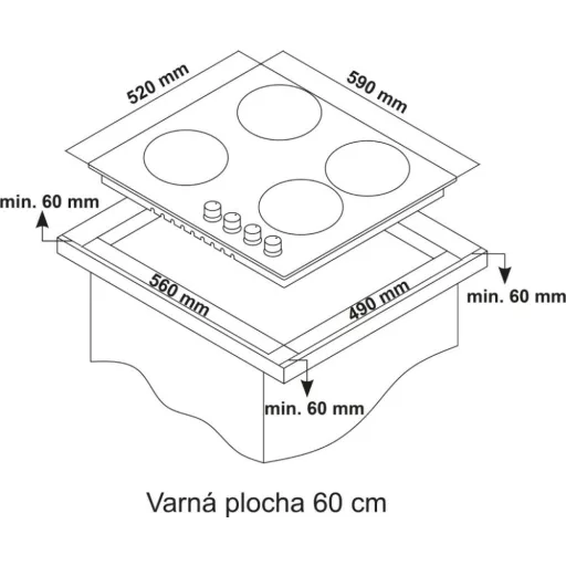 Kluge beépíthető gáz főzőlap, 60 cm, fehér üveg, WOK égő - WaterMarkt.hu