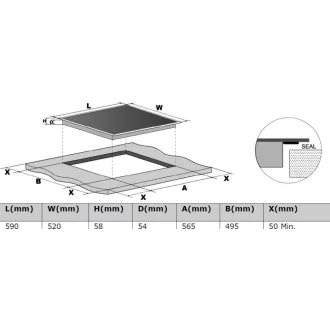 Kluge beépíthető indukciós főzőlap, 60cm, fekete üveg - WaterMarkt.hu