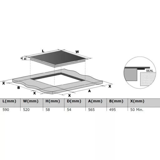 Kluge beépíthető indukciós főzőlap, 60cm, fekete üveg - WaterMarkt.hu