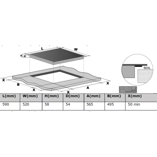 Kluge beépíthető indukciós főzőlap, 60cm, fekete ü., Bridge zóna - WaterMarkt.hu