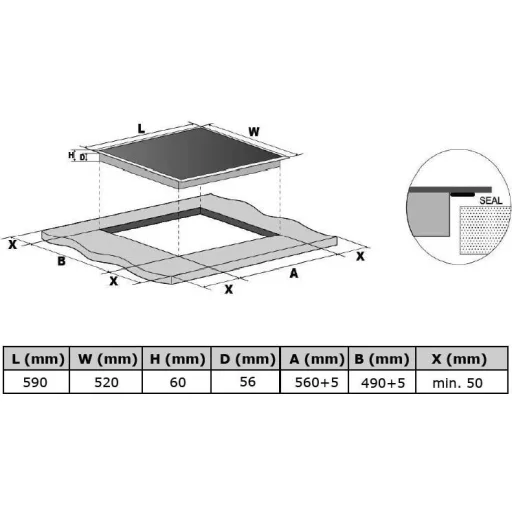 Kluge beépíthető indukciós főzőlap, 60cm, fekete - WaterMarkt.hu