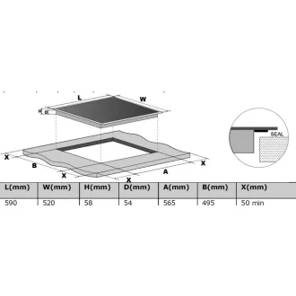 Kluge beépíthető indukciós főzőlap, 60cm, fekete ü., 2 Flexi zóna - WaterMarkt.hu