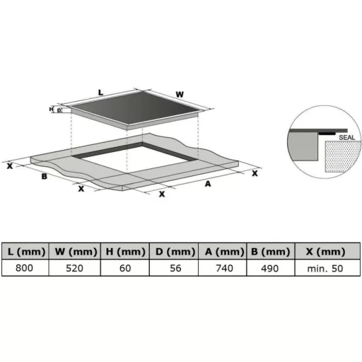 Kluge beépíthető indukciós főzőlap, 80cm, fekete ü. - WaterMarkt.hu