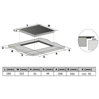 Kluge beépíthető kerámia domino főzőlap, 30cm, fekete ü. - WaterMarkt.hu
