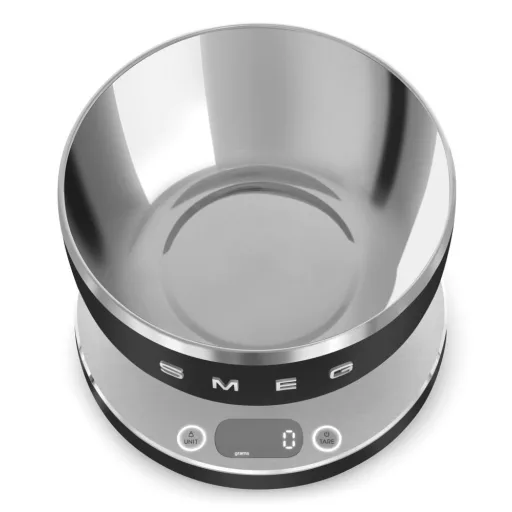 SMEG DIGITÁLIS KONYHAI MÉRLEG, Collezione design, matt fekete - WaterMarkt.hu