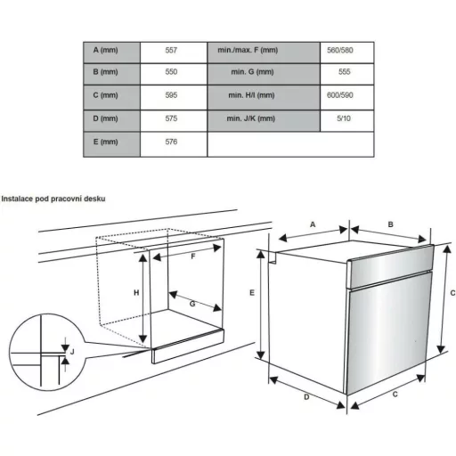 Kluge beépíthető multifunicós inox/fekete sütő, 78L - WaterMarkt.hu