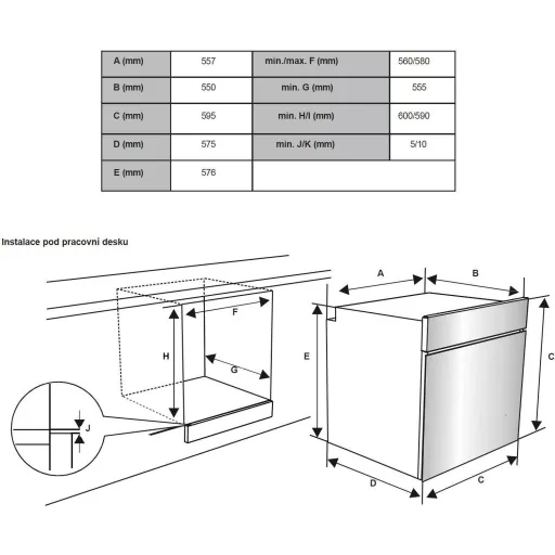 Kluge beépíthető multifunicós inox/fekete sütő, 78L - WaterMarkt.hu