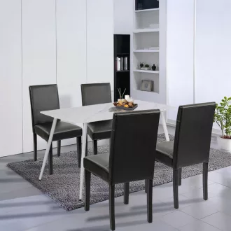 Megan 4+1 étkező garnitúra fehér-fekete - WaterMarkt.hu