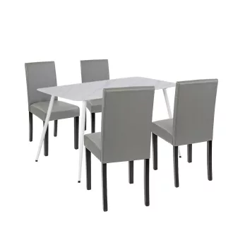 Megan 4+1 étkező garnitúra fehér-szürke - WaterMarkt.hu