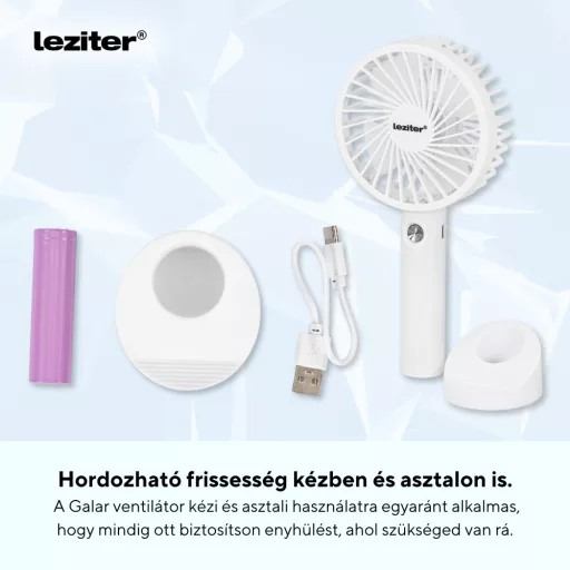 Galar kézi hordozható usb ventilátor tartóval 4 W 1200 mAh