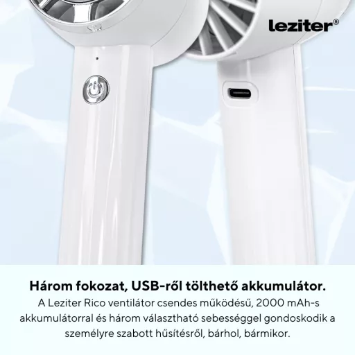 Rico kézi hordozható usb ventilátor 2000 mAh - WaterMarkt.hu