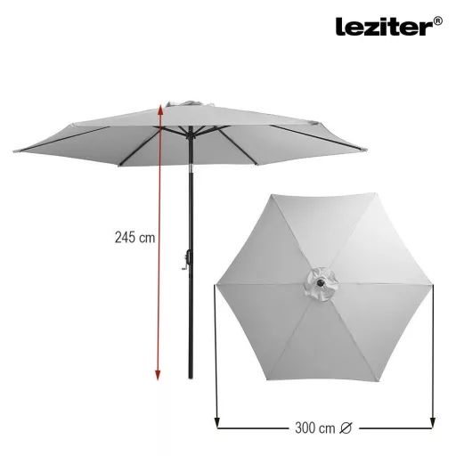 Solari kerti napernyő piros 300 cm - WaterMarkt.hu
