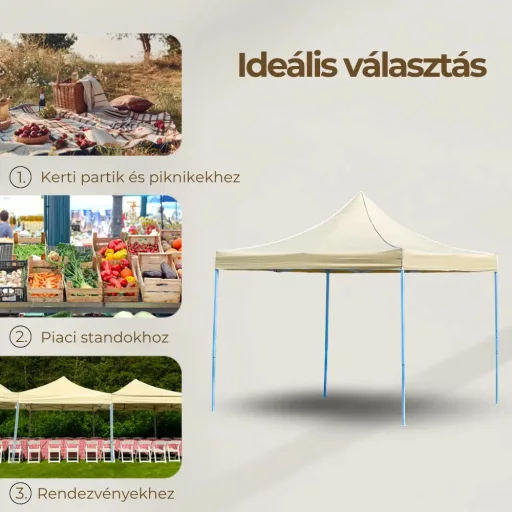 Összecsukható kerti pavilon 3x3 m - WaterMarkt.hu