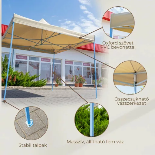 Összecsukható kerti pavilon 3x3 m - WaterMarkt.hu