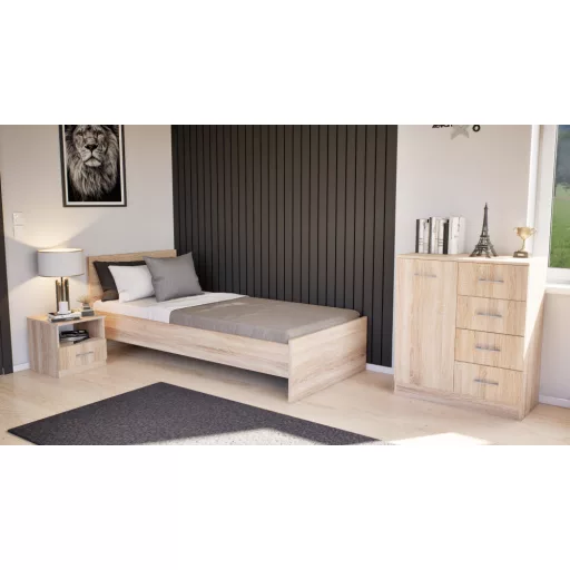 Miami egyszemélyes ágy 90x200 cm sonoma tölgy-sonoma tölgy