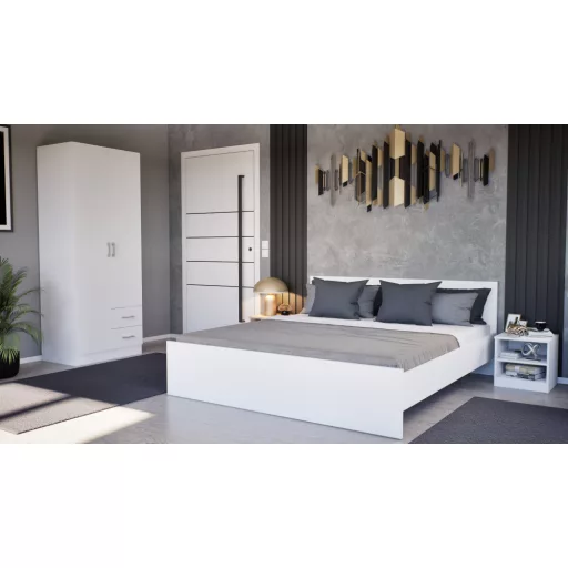 Miami gardróbszekrény 80x205 cm fehér-fehér