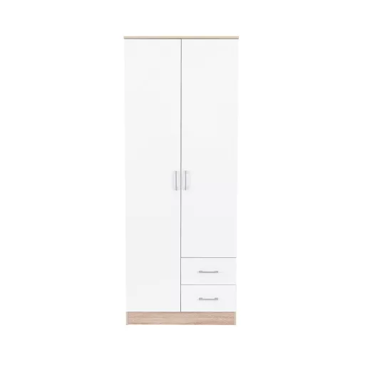 Miami gardróbszekrény 80x205 cm fehér-sonoma tölgy