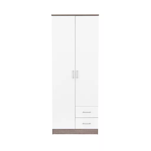 Miami gardróbszekrény 80x205 cm fehér-yorki tölgy