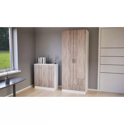 Miami gardróbszekrény 80x205 cm yorki tölgy-fehér