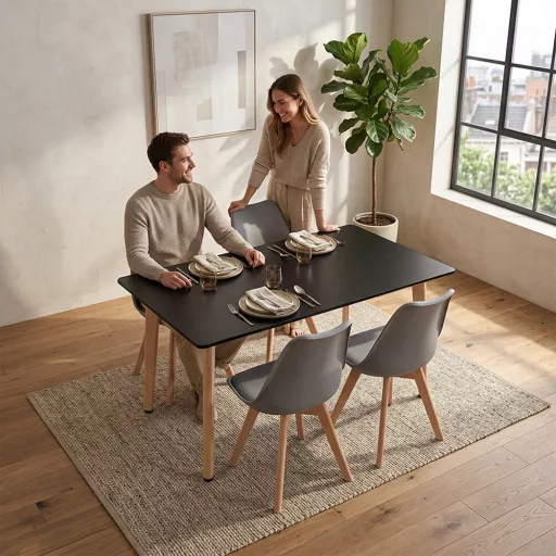 Silla 120 4+1 étkező garnitúra fekete-szürke