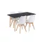 Silla 120 4+1 étkező garnitúra fekete-fehér