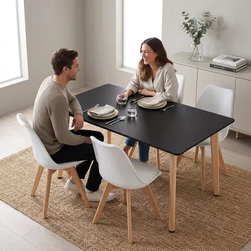 Silla 120 4+1 étkező garnitúra fekete-fehér