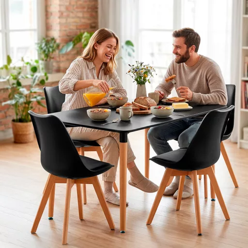 Silla 120 cm szögletes étkezőasztal fekete