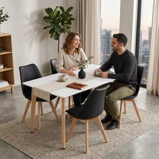 Silla 120 4+1 étkező garnitúra fehér-fekete