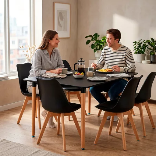 Silla 150 cm szögletes étkezőasztal fekete